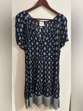 Knox Rose Navy Blue Printed Mini Dress